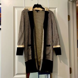 Ann Taylor Plaid Long Cardigan